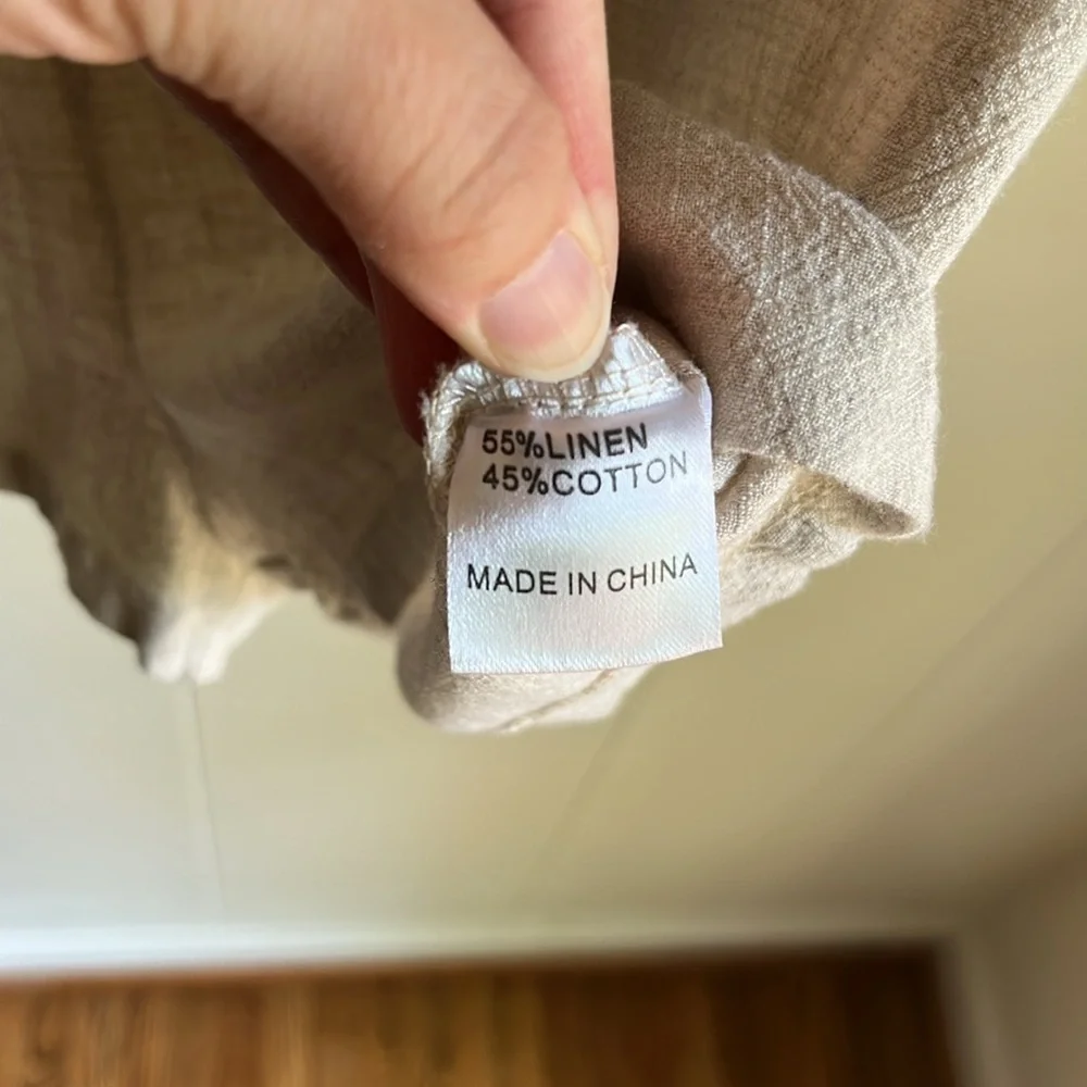 Princess Polly Tan Beige Boho Casual Linen Beach V-Neck Romper Jumpsuit Sz 2 - Picture 6 of 13